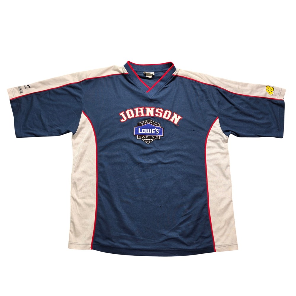 Y2K Vintage Racing Jersey Mens XL Blue Jimmie Johnson Lowes Racing 48